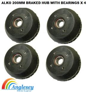ALKO 200MM Braked Boat Trailer Hubs With Bearings