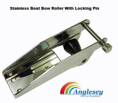 boat bow roller with locking pin