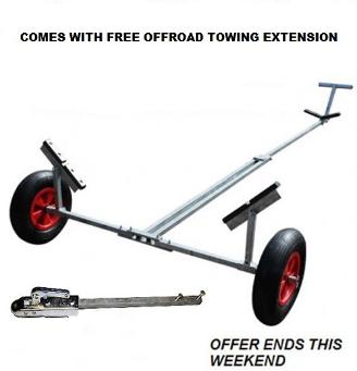 dinghy launching trolley with towing extension