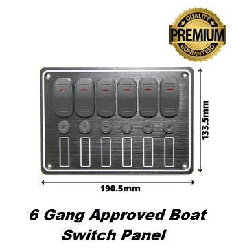 6 gang boat switch panel