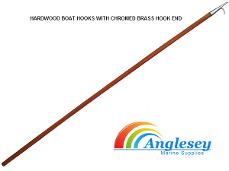 hardwood boat hook brass chrome canal narrowboat