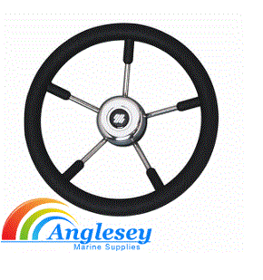 boat steering wheel stainless steel covered