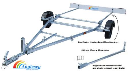 boat trailer lighting board arms