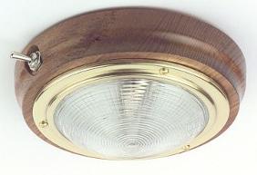 Boat Cabin Ceiling Light Brass Wood