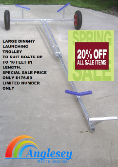 large dinghy launch launching trolley boat dolly