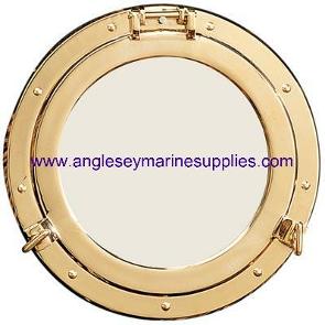 porthole mirror brass canal narrowboat cabin